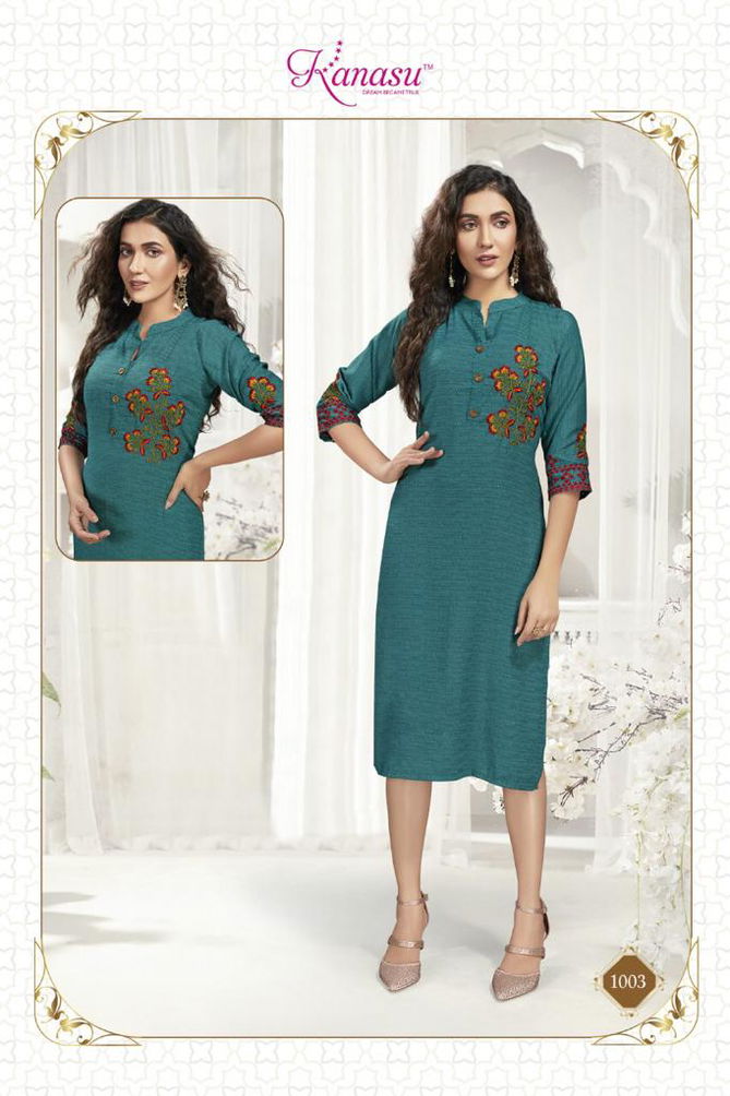 Kanasu Roohi 2 Rayon Fancy Wear Designer Latest Kurti Collection